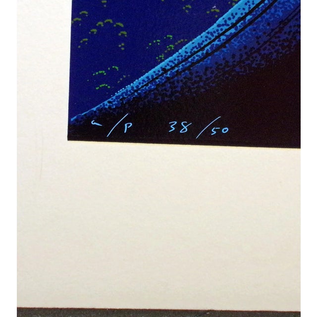 1980 "Blue Pine" Abstract Botanical Serigraph by Eyvind Earle For Sale In Denver - Image 6 of 6