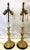 Antique French Art Nouveau Embossed Brass Candlestick Lamps- A Pair For Sale In West Palm - Image 6 of 18