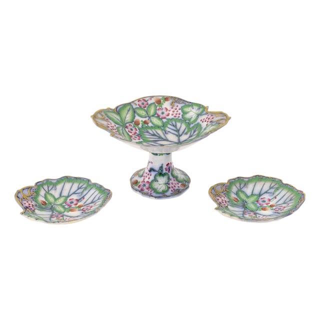 English Strawberry and Grape Motif Tableware, 3 For Sale