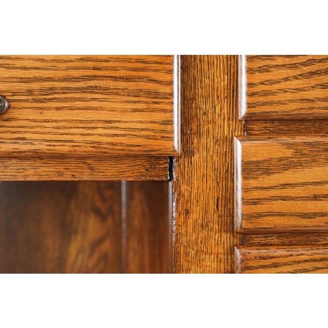 Wood 20 Drawer Industrial Office Desk For Sale - Image 7 of 15