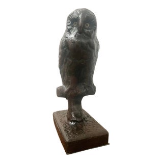 Vintage 1920's Cast Iron Owl For Sale