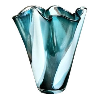 Vintage Boho Art Glass Vase For Sale