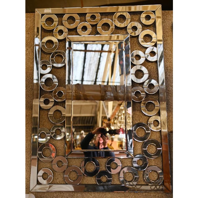 Art Deco Pier Glass Mirror with Circles For Sale - Image 4 of 7