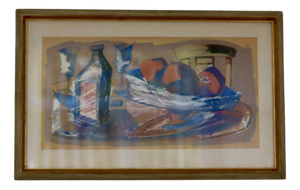 Max Larson, Terracotta Palette, Oil on Paper, 20th Century, Framed
