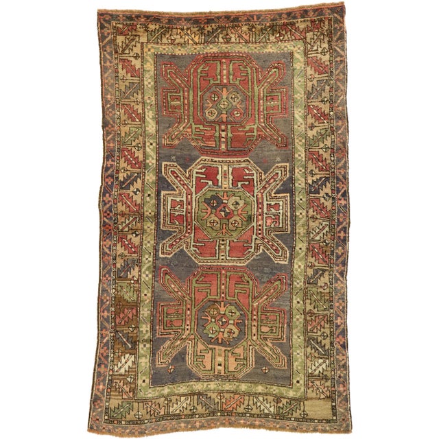 Textile Vintage Turkish Oushak Rug - 03'09 X 06'02 For Sale - Image 7 of 7