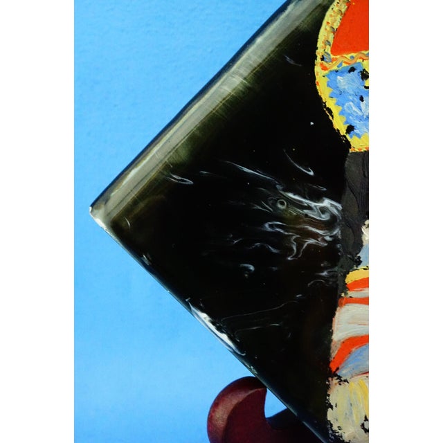Ceramic 20th Century, Ceramic Tile, Woman in Sardinian Costume, by c.i.s.a. Sassuolo, Style E. Altara., 1950s For Sale - Image 7 of 13