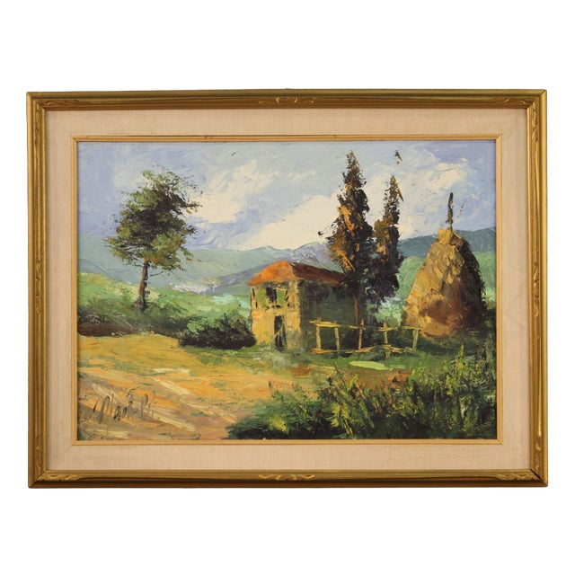 Italian Artist, Countryside Landscape, 1970, Oil on Canvas For Sale