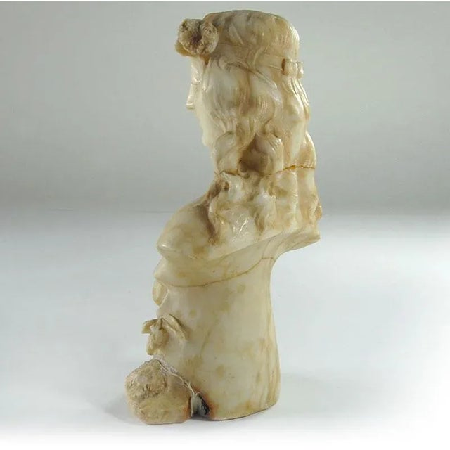 Antique Italian Art Nouveau Marble Bust, 1890-1910 For Sale - Image 10 of 11