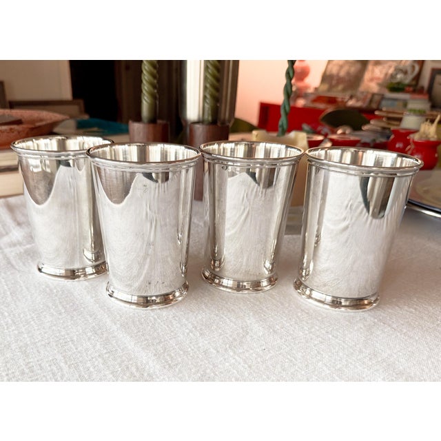 Vintage Silver Plated Mint Julep Cups, Reed & Barton, Set of 4 For Sale - Image 17 of 17