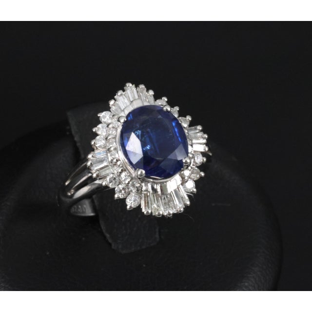 Late 20th Century Rare 2.39ct Gia Burma No Heat Sapphire & 0.55ct Platinum Ring, Size 6 For Sale - Image 9 of 16