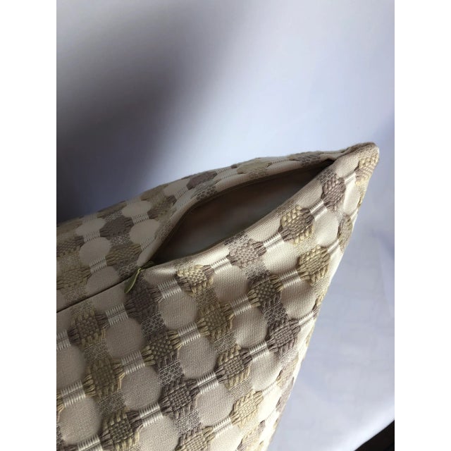Contemporary Massoud Fabric Textured Plaid Pillow For Sale - Image 3 of 5