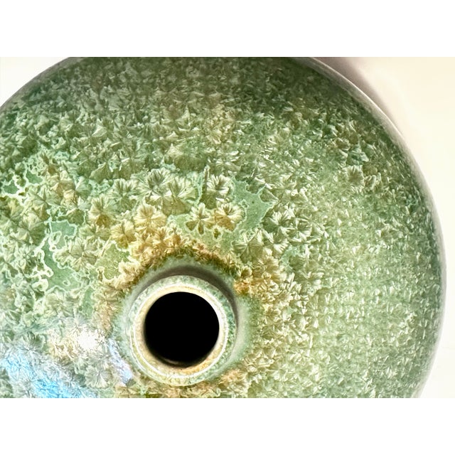 Studio Ceramic Vase with Crystalline Effect Glaze by Elisabeth Grosser, Germany, 1980s For Sale - Image 15 of 16