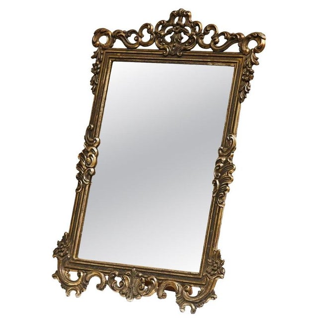 Mid-20th Century Italian Ornate Table Mirror in Patinated Silver-Plated Brass, 1940s For Sale - Image 12 of 12