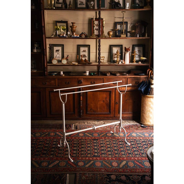 Antique White Enameled Iron Towel Holder For Sale - Image 6 of 6