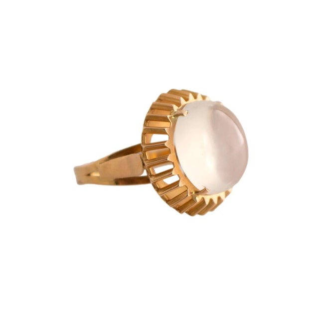 Mid-Century Modern Mid 20th Century Vintage Moonstone Ring, Size 7.75 For Sale - Image 3 of 5