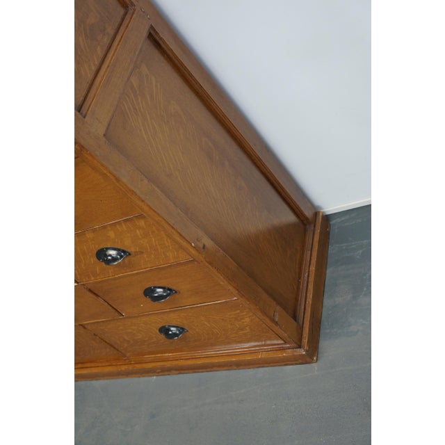 Vintage Dutch Faux Oak Paint Pine Bank of Drawers For Sale - Image 12 of 17