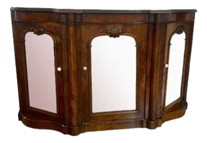 Antique Victorian Mirrored Credenza in Burr Walnut, 1860
