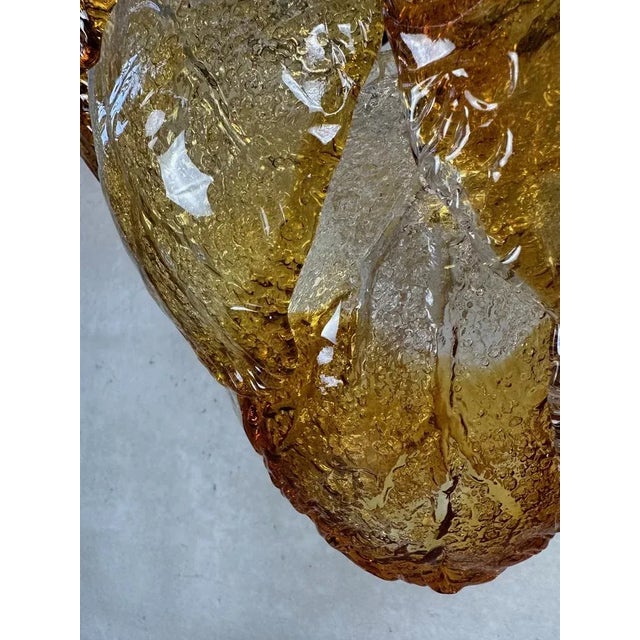 Vintage Murano Frozen Leaves Chandelier in Bicolor For Sale - Image 9 of 13