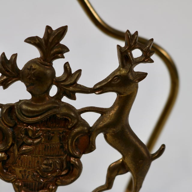 Vintage Italian Brass Honor Crest Letter or Napkin Holder For Sale - Image 4 of 9