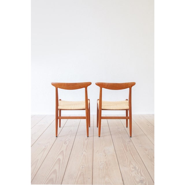 Cream W2 Dining Chairs by Hans J. Wegner for C. M. Madsen, Denmark, 1960s, Set of 4 For Sale - Image 8 of 14