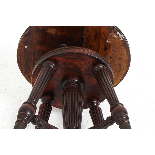 Antique Piano Stool W Brass & Glass Ball & Claw Feet For Sale - Image 9 of 9