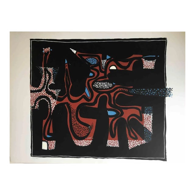 Wladimiro Tulli, Abstract Composition, 1970s, Original Screen Print For Sale