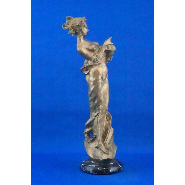 Large 20th Century Gilded Bronze Sculpture of Goddess of Fortune by Félix Schivo, Italy For Sale - Image 8 of 18