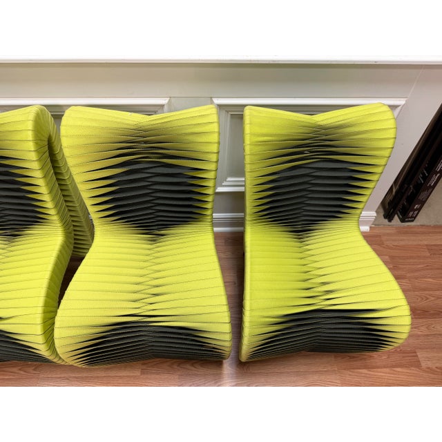 Late 20th Century Set of 4 Contemporary Lime Green Seat Belt Dining Chairs by Phillips Collection For Sale In West Palm - Image 6 of 10