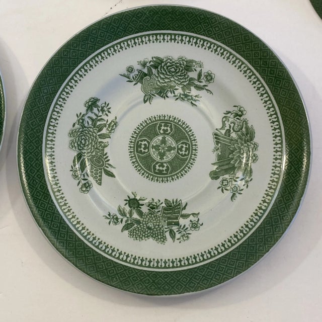 1950s Spode Fitzhugh Green Cream Soup & Saucer - Set of 4 For Sale In Richmond - Image 6 of 12