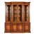 Baker Furniture Style French Regency Carved Walnut Lighted Breakfront Bookcase Cabinet For Sale