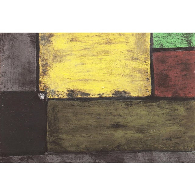 'Green & Yellow Abstract' by Carlos Sanchez, 1970s, 20th Century California Artist For Sale - Image 4 of 6
