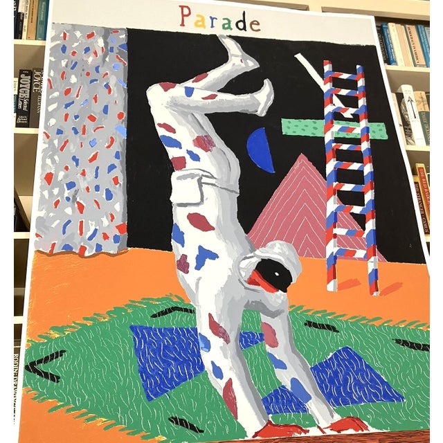 Orange David Hockney Parade Original 1981 Monumental Silkscreen Metropolitan Opera Poster For Sale - Image 8 of 12