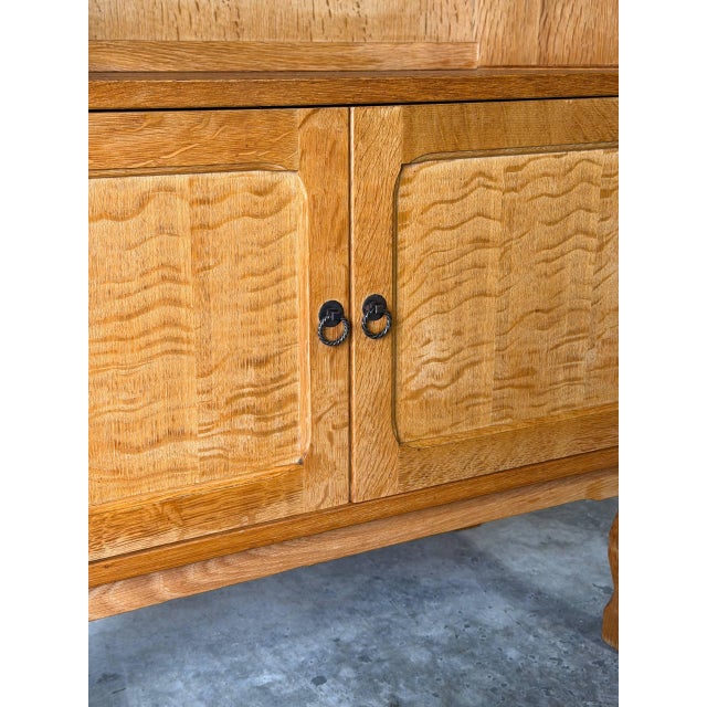 Oak Cabinet With Lower Doors and Shelves Vintage Mid-Century Modern 1960s For Sale In Los Angeles - Image 6 of 10