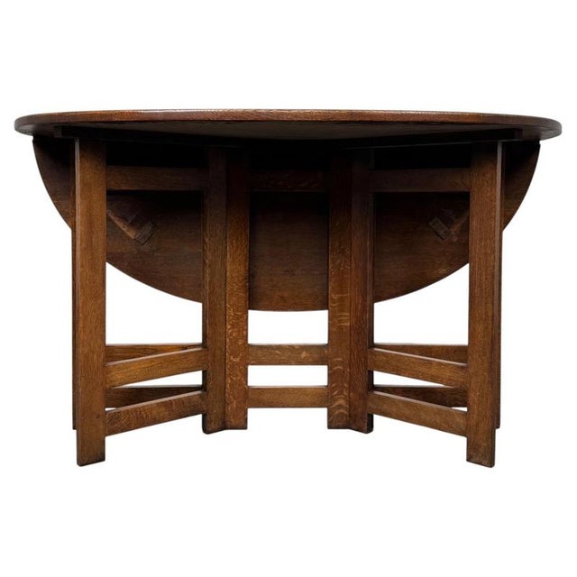 Antique Early 20th Century Arts and Crafts Oak Gateleg Side Table For Sale - Image 11 of 12