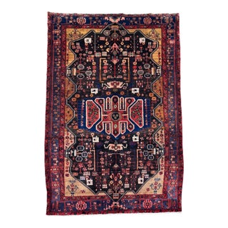 Antique Persian Nahavand Hand-Knotted Rug 5'6" X 9'11" For Sale