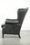English Style Black Cowhide Wing Armchair For Sale - Image 5 of 15