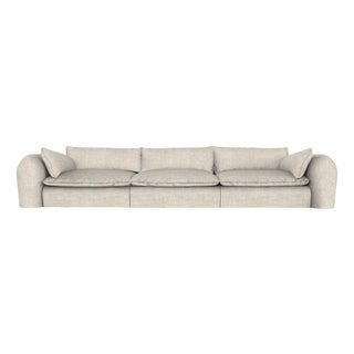 Modern Comfy Sofa in Beige Famiglia Fabric by Collector For Sale