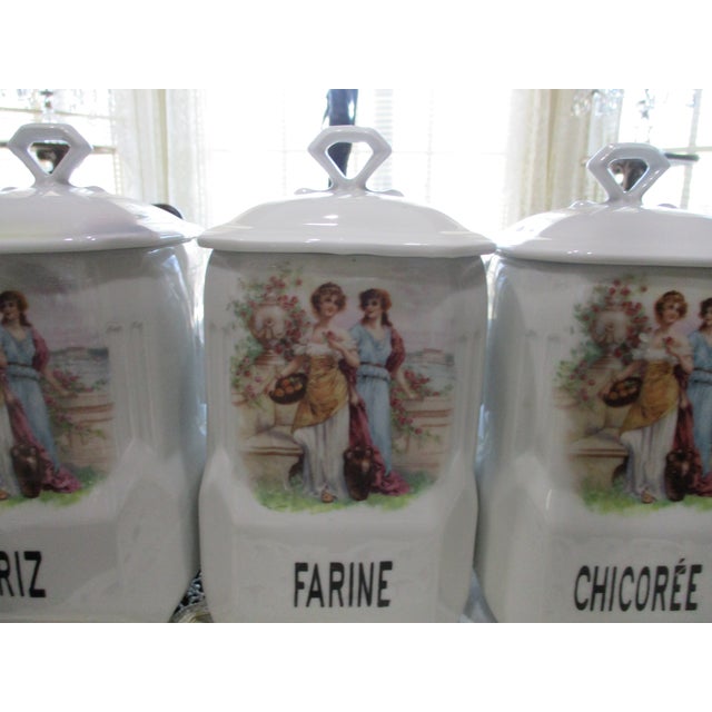 Art Nouveau 12 Piece Rare Pattern Victoria Czecho Slovakia Canisters W/ Spice Canisters For Sale - Image 3 of 18