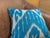 1990s Handmade Silk Ikat Square Pillow Cover For Sale - Image 10 of 11