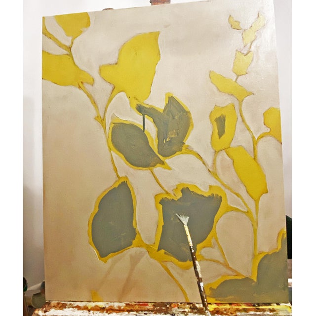 Original Botanical Abstract Painting Hand Painted Acrylic Modern Floral Wall Art by Tatiana Duperault For Sale In West Palm - Image 6 of 11
