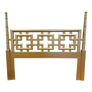 Vintage Fretwork Queen Headboard Bed For Sale