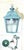 Metal Vintage-Style Hand-Painted Verdigris Metal Hanging Pendant Lantern - 19”x10x10 For Sale - Image 7 of 11