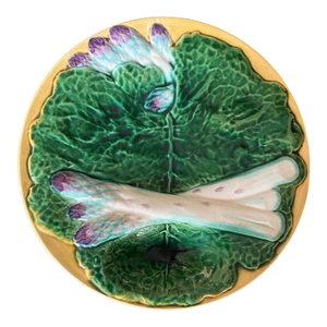 Creil Et Montereau French Majolica Asparagus Plate, 19th Century