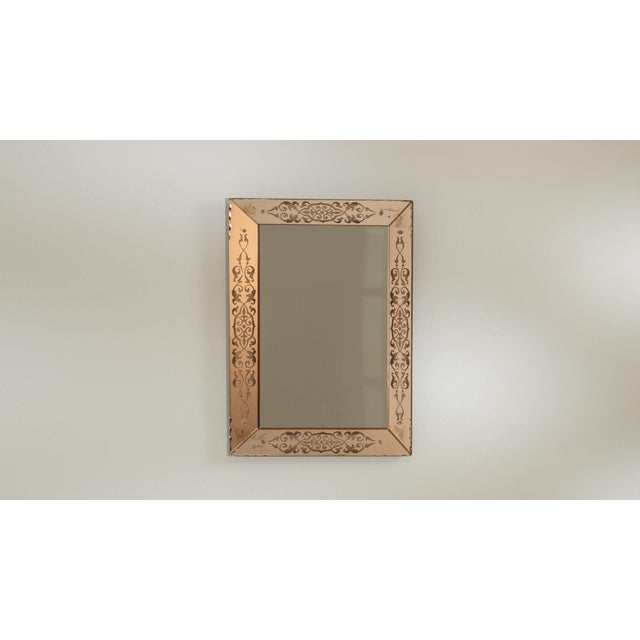 1940s 1940-1949 Italy Warm Blush Pink Carved Wood Mirror For Sale - Image 5 of 8
