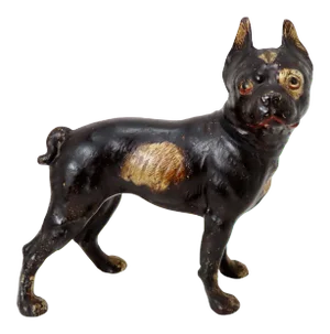 Vintage 1930s Hubley Manufacturing Company Cast Iron Boston Terrier Dog Doorstop