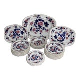 19th Century English Hand Painted China - Set of 33 For Sale
