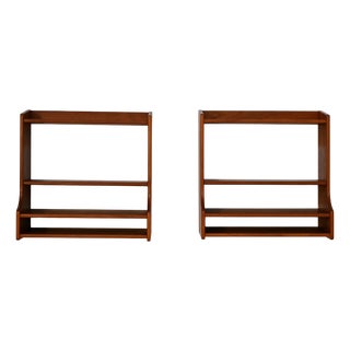 Scandinavian Teak Suspended Bedside Tables, 1960s, Set of 2 For Sale