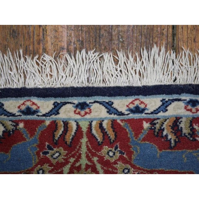 Blue Middle Eastern Isfahan Silk Warp Rug For Sale - Image 8 of 10