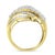 Contemporary 10K Yellow Gold 1.0 Cttw Round & Baguette Cut Diamond 64 Stone Bypass Style Channel Set Modern Statement Ring (H-I Color, SI1-SI2 Clarity) Size 7-1/4 For Sale - Image 3 of 7