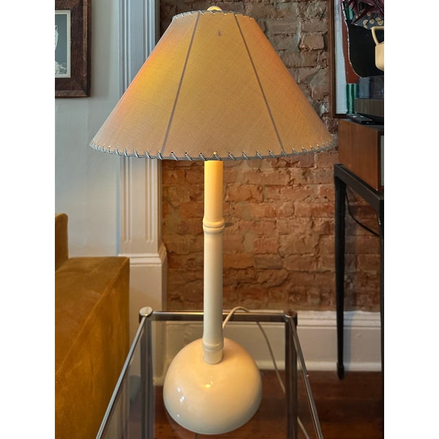 Ivory Vintage 1970's Olympia Indoor Outdoor Table Lamp For Sale - Image 8 of 10